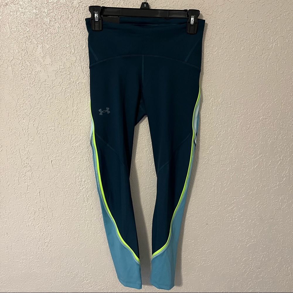 Under Armour Women’s UA fly fast HeatGear compression tights, small, teal blue